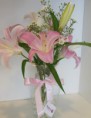 ARRANJO COR DE ROSA - VASO DE VIDRO